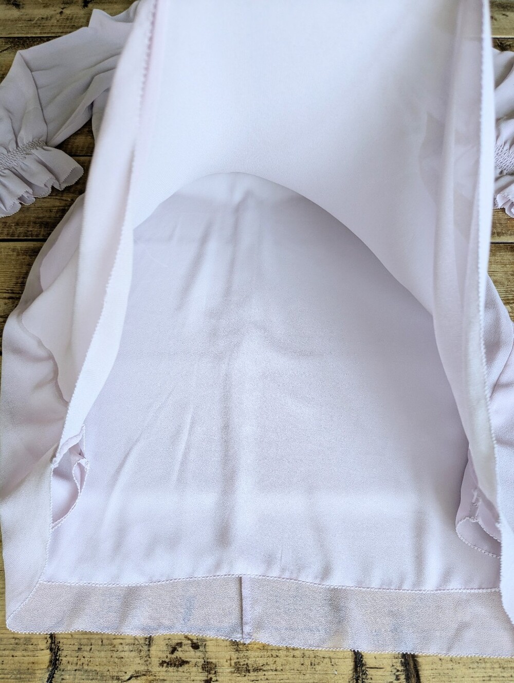Aritzia Wilfred Swept Dress Size 8 Cloudy Lilac Chiffon Puff Sleeve Mini - Picture 4 of 13